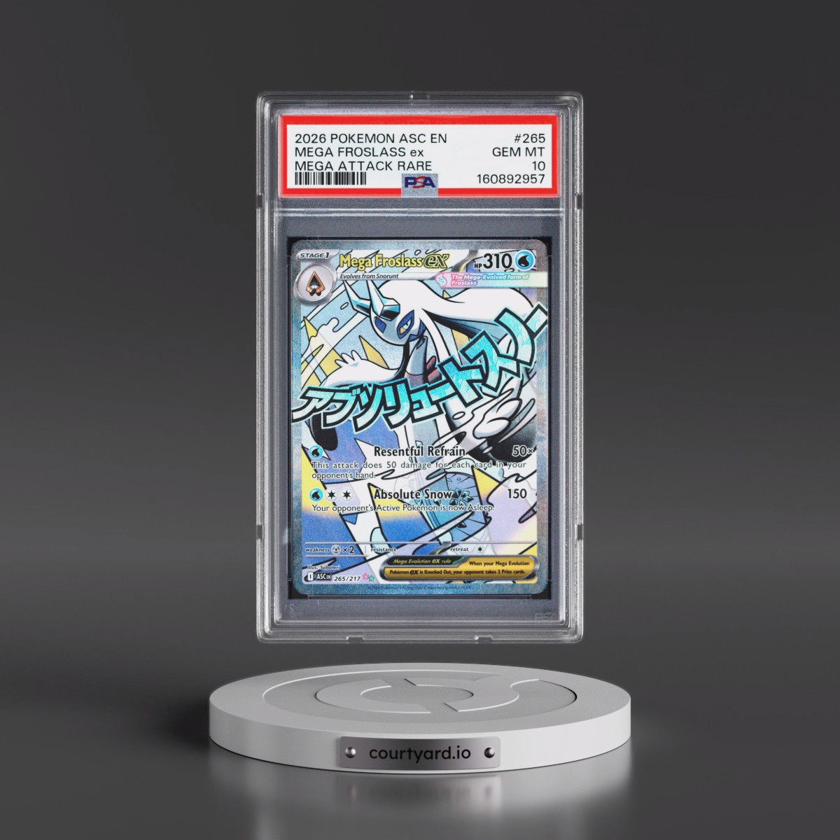 2026 Pokémon Asc EN-Ascended Heroes #265 Mega Froslass EX - Holo Mega Attack Rare (PSA 10 GEM MINT)