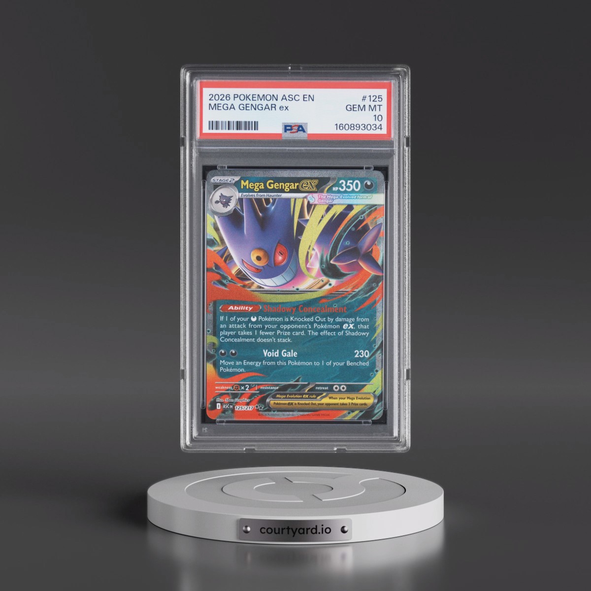 2026 Pokémon Asc EN-Ascended Heroes #125 Mega Gengar EX - Holo (PSA 10 GEM MINT)
