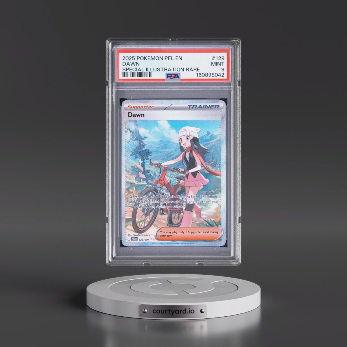 2025 Pokémon Pfl EN-Phantasmal Flames #129 Dawn - Special Illustration Rare (PSA 9 MINT)