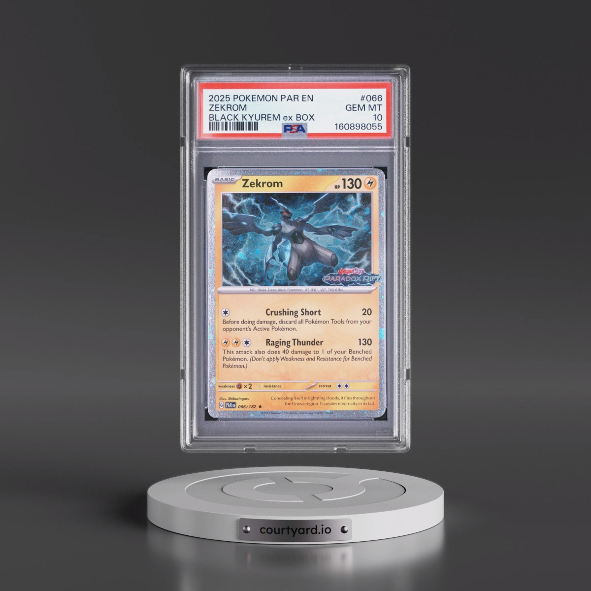 2025 Pokémon Par EN-Paradox Rift #066 Zekrom - Black Kyurem EX Box (PSA 10 GEM MINT)
