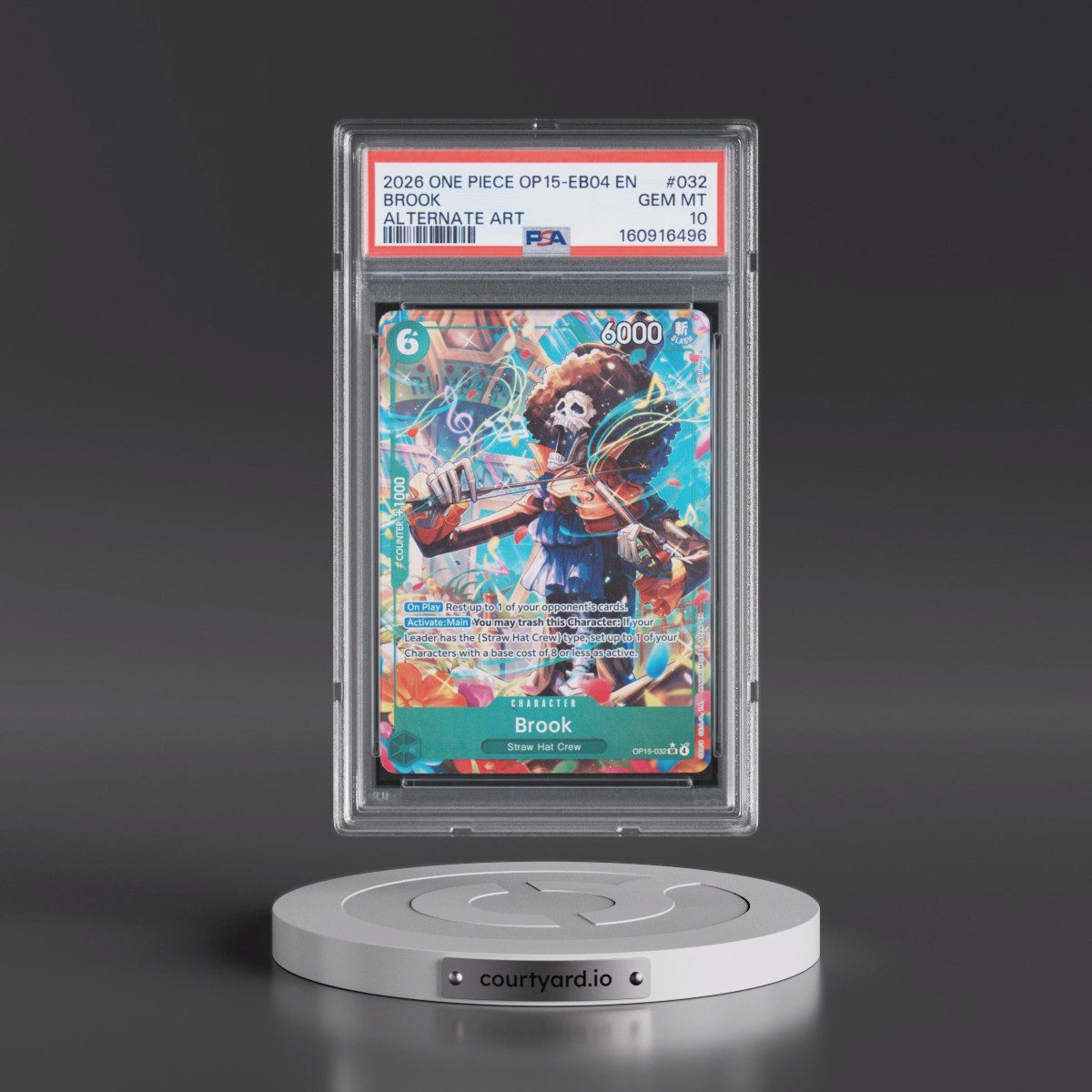 2026 One Piece OP15-EB04-Adventure on Kami's Island #032 Brook - Alternate Art (PSA 10 GEM MINT)
