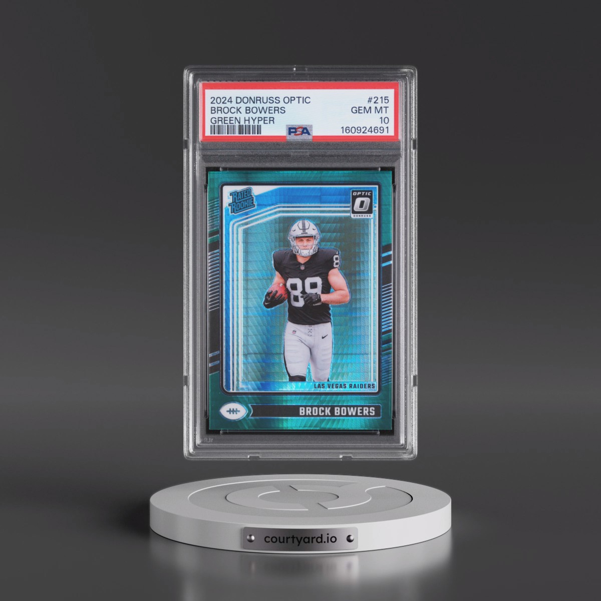 2024 Panini Donruss Optic Brock Bowers - Green Hyper #215 PSA 10