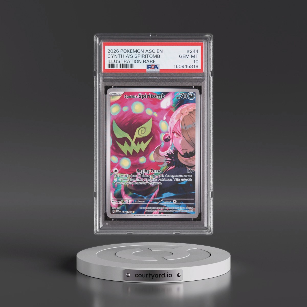 2026 Pokémon Asc EN-Ascended Heroes #244 Cynthia's Spiritomb - Illustration Rare (PSA 10 GEM MINT)