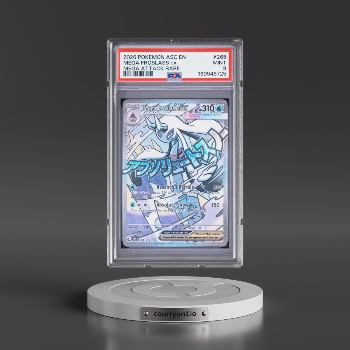 2026 Pokémon Asc EN-Ascended Heroes #265 Mega Froslass EX - Holo Mega Attack Rare (PSA 9 MINT)