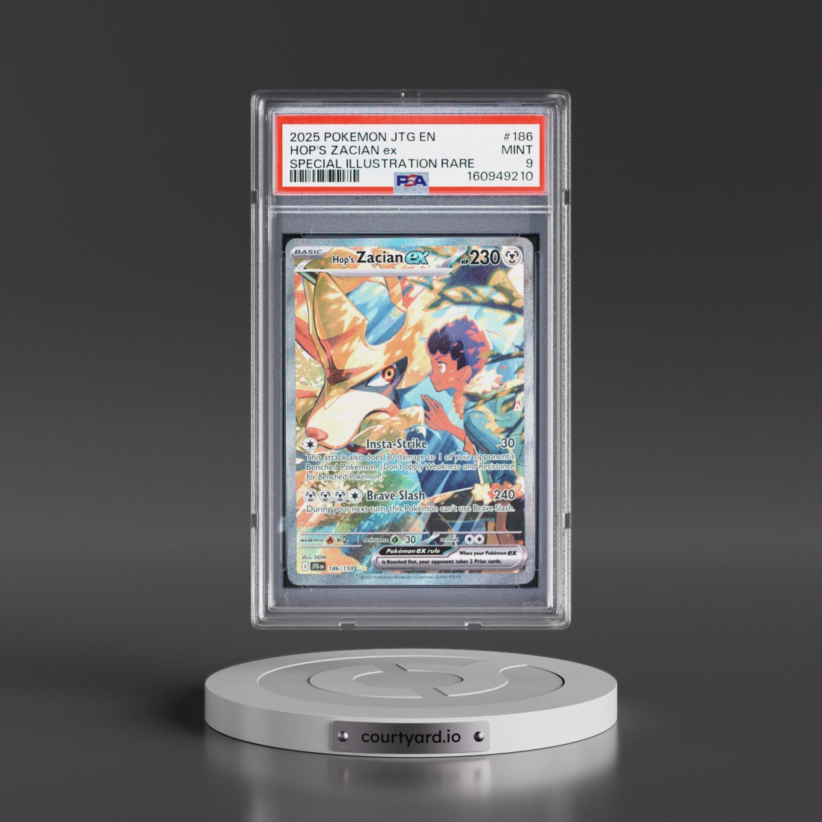 2025 Pokémon Jtg EN-Journey Together #186 Hop's Zacian EX - Holo Special Illustration Rare (PSA 9 MINT)