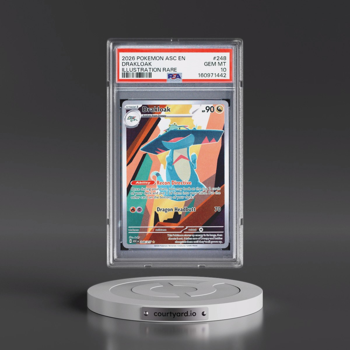 2026 Pokémon Asc EN-Ascended Heroes #248 Drakloak - Illustration Rare (PSA 10 GEM MINT)