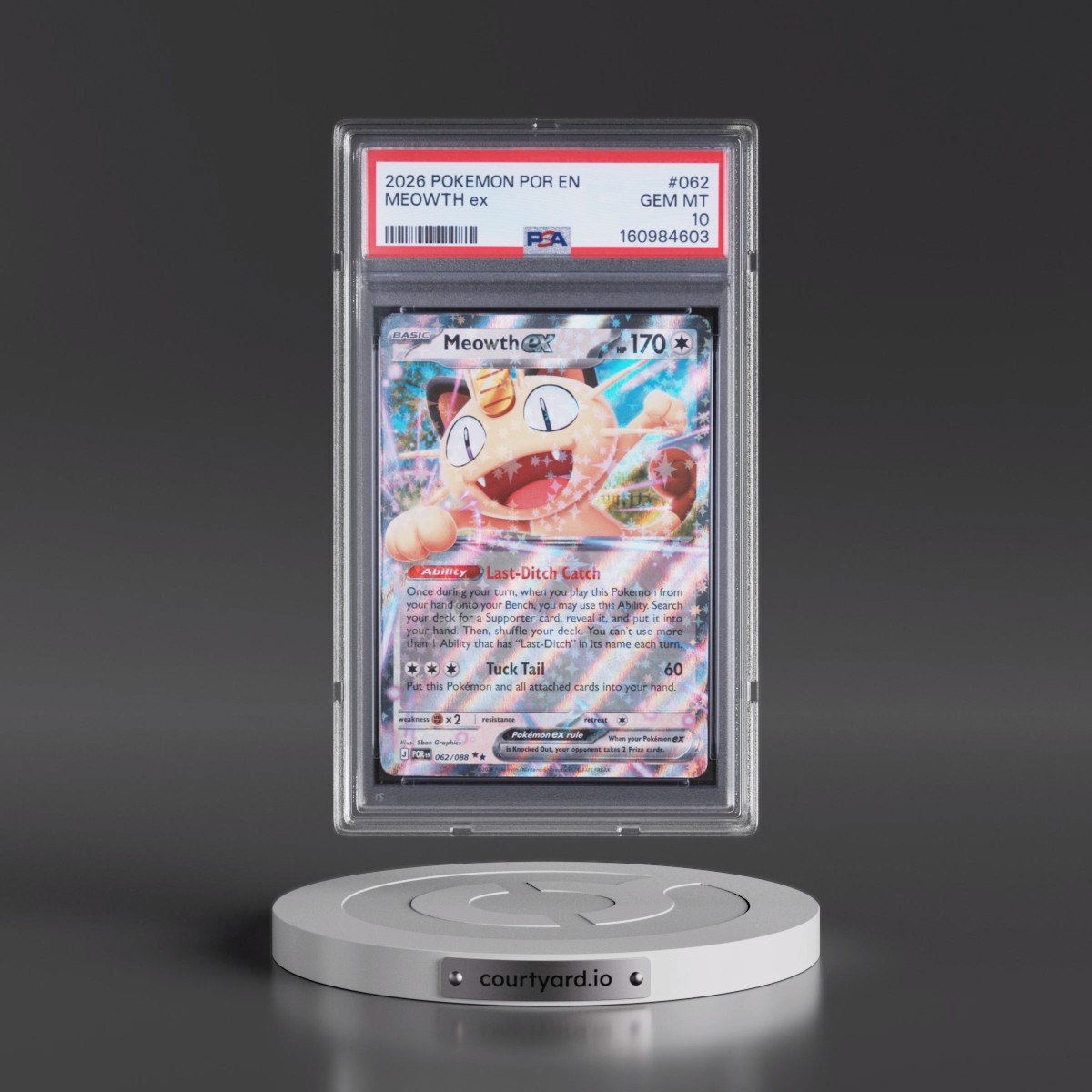 2026 Pokémon Por EN-Perfect Order #062 Meowth EX - Holo (PSA 10 GEM MINT)