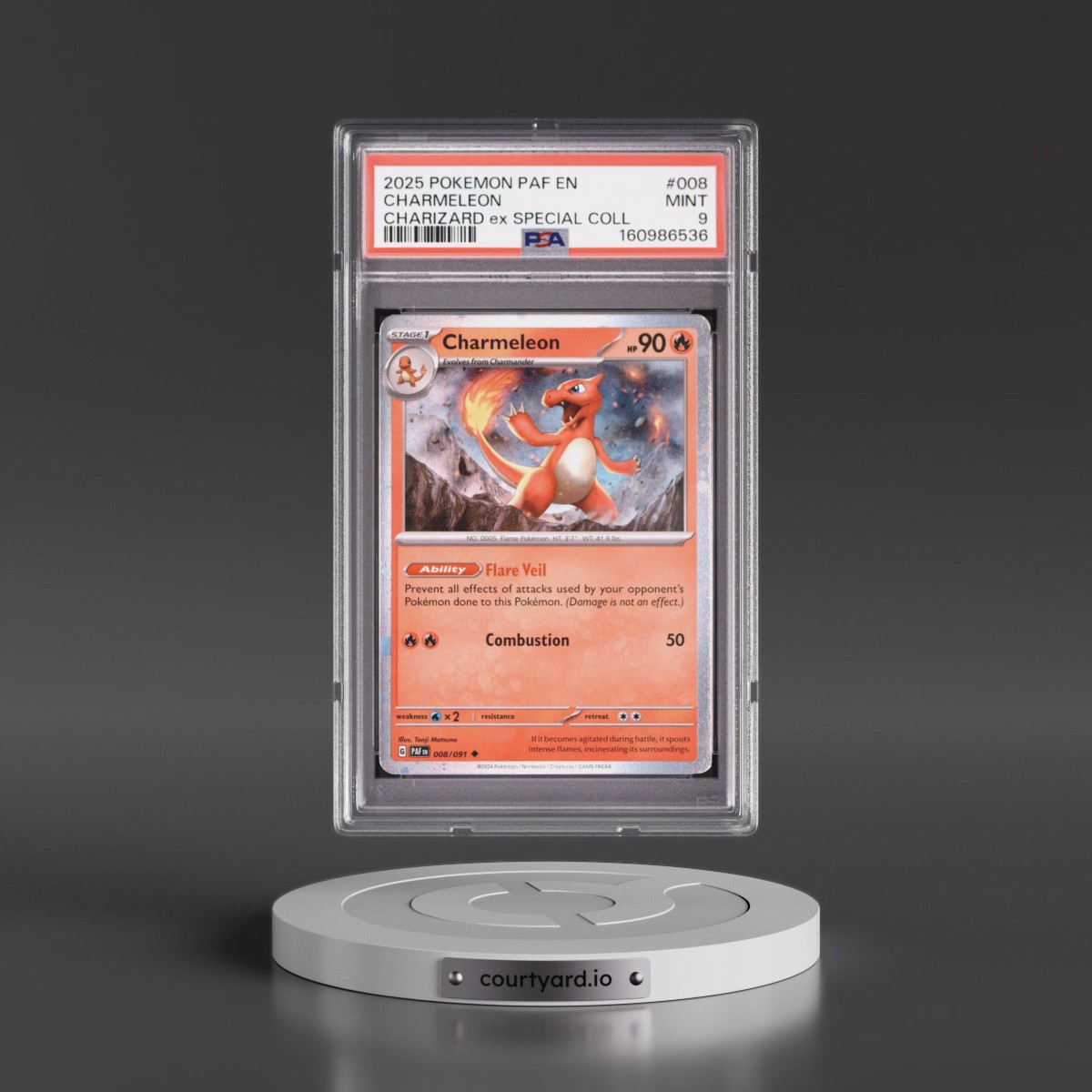 2025 Pokémon Paf EN-Paldean Fates #008 Charmeleon - Charizard EX Special Collection (PSA 9 MINT)