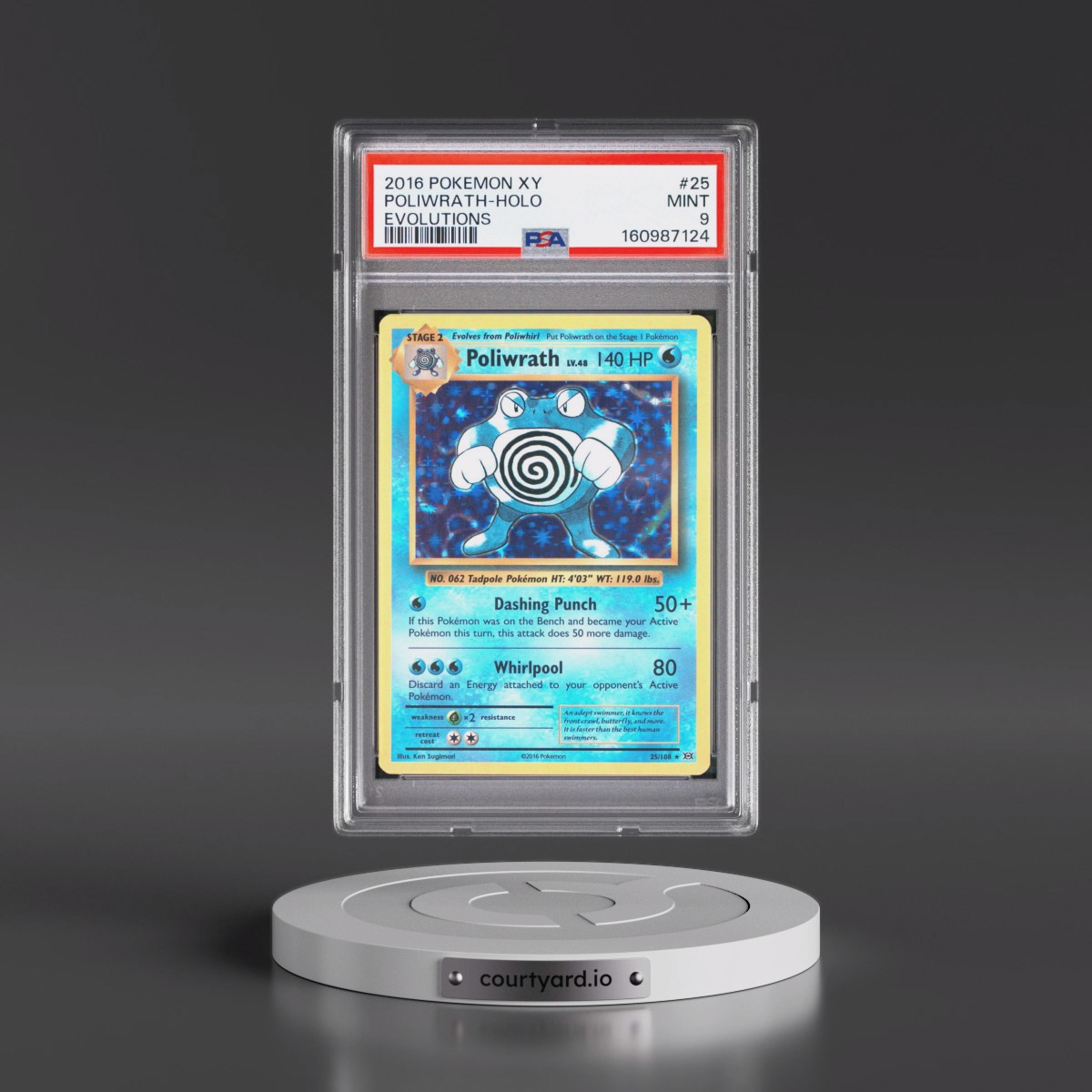 2016 Pokémon XY Evolutions #25 Poliwrath - Holo (PSA 9 MINT)