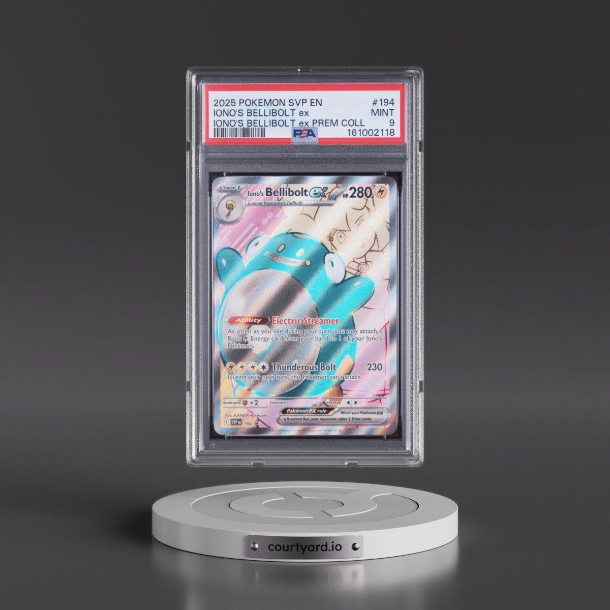 2025 Pokémon Svp EN-SV Black Star Promo #194 Iono's Bellibolt EX - Holo Iono's Bellibolt EX Premium Collection (PSA 9 MINT)