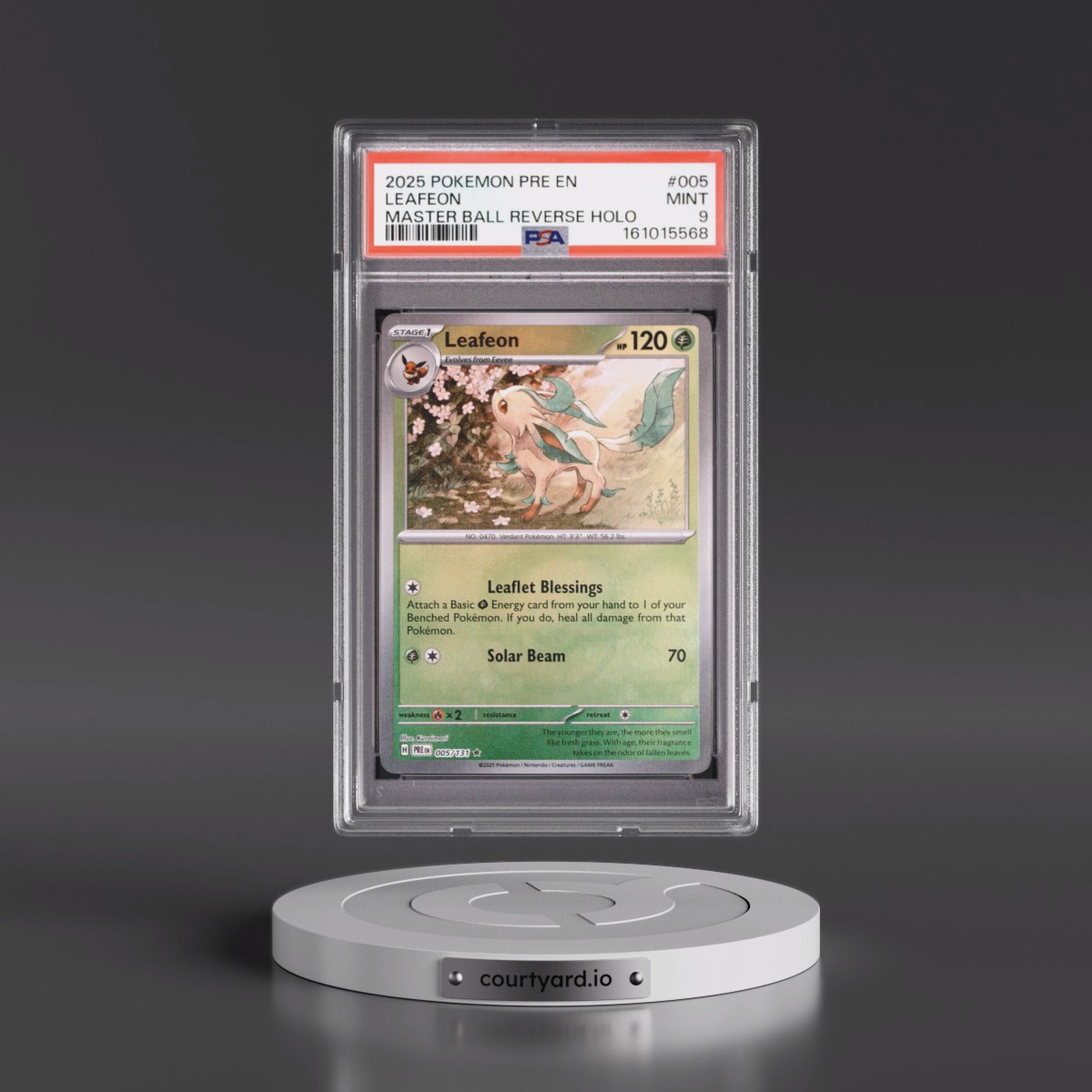 2025 Pokémon Pre EN-Prismatic Evolutions #005 Leafeon - Reverse Holo Master Ball (PSA 9 MINT)