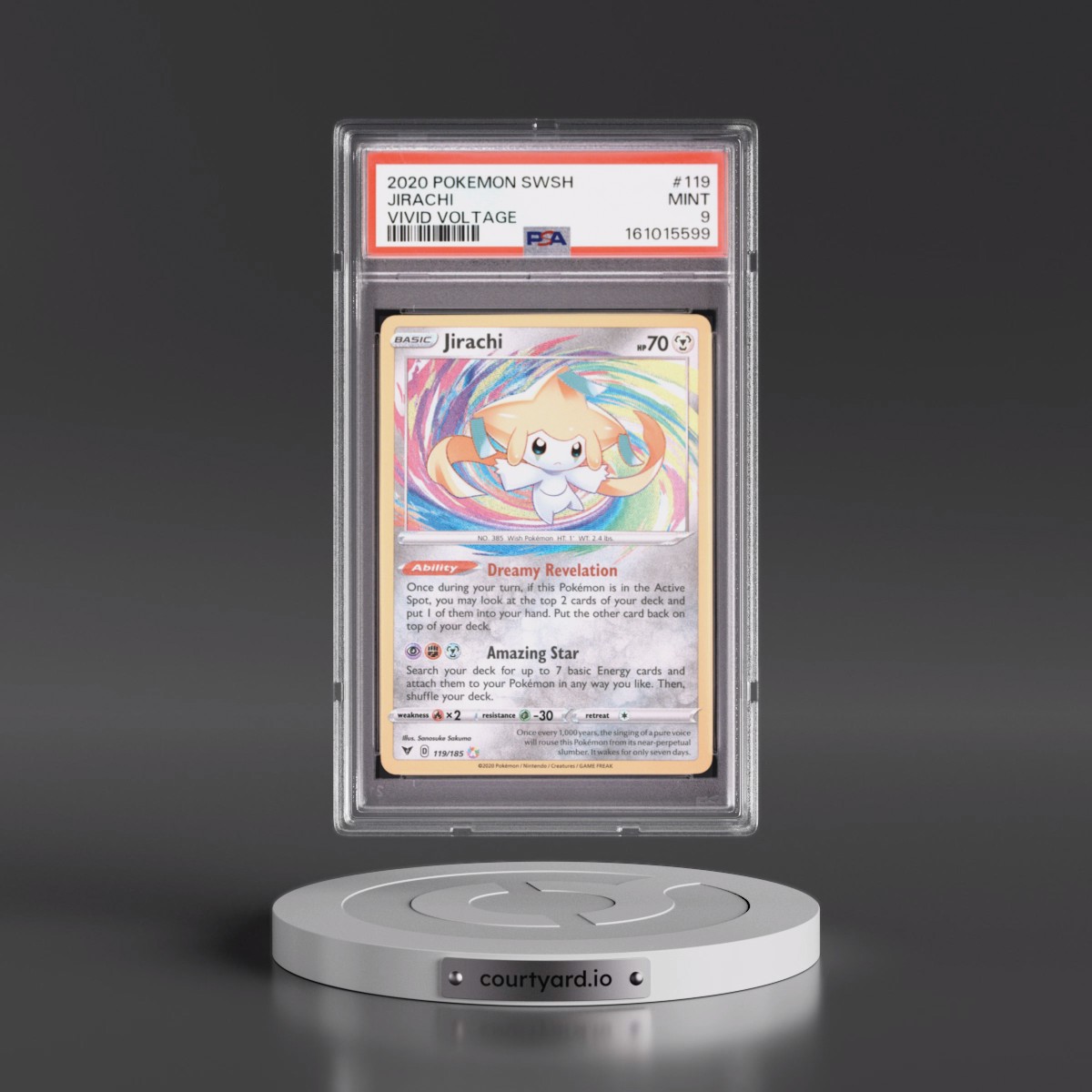 2020 Pokémon Sword & Shield Vivid Voltage #119 Jirachi (PSA 9 MINT)