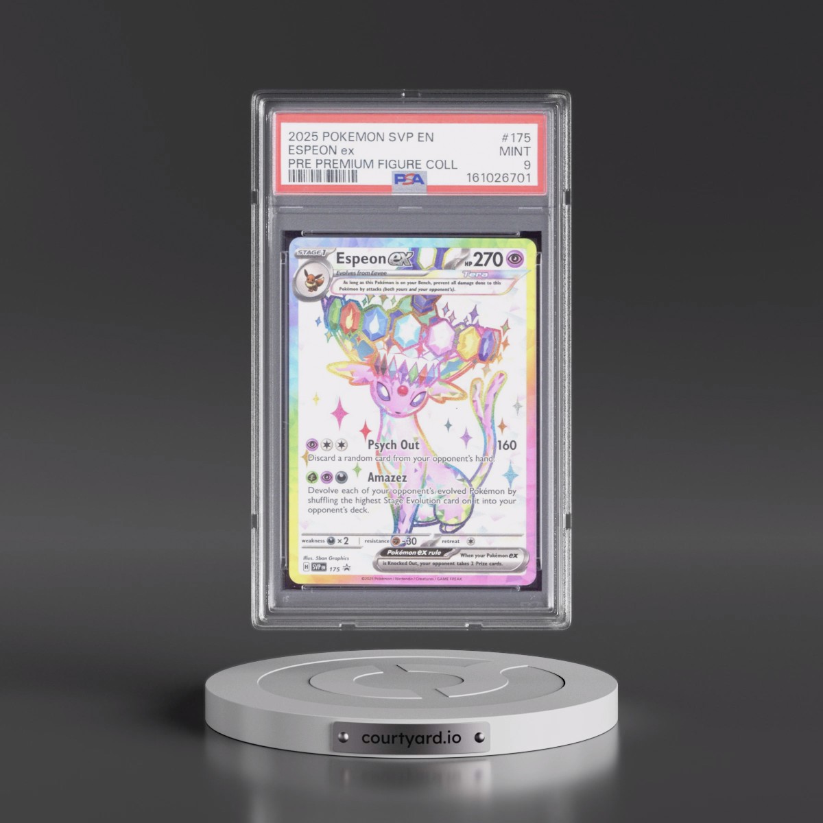 2025 Pokémon Svp EN-SV Black Star Promo #175 Espeon EX - Holo Prismatic Evolutions Premium Figure Collection (PSA 9 MINT)