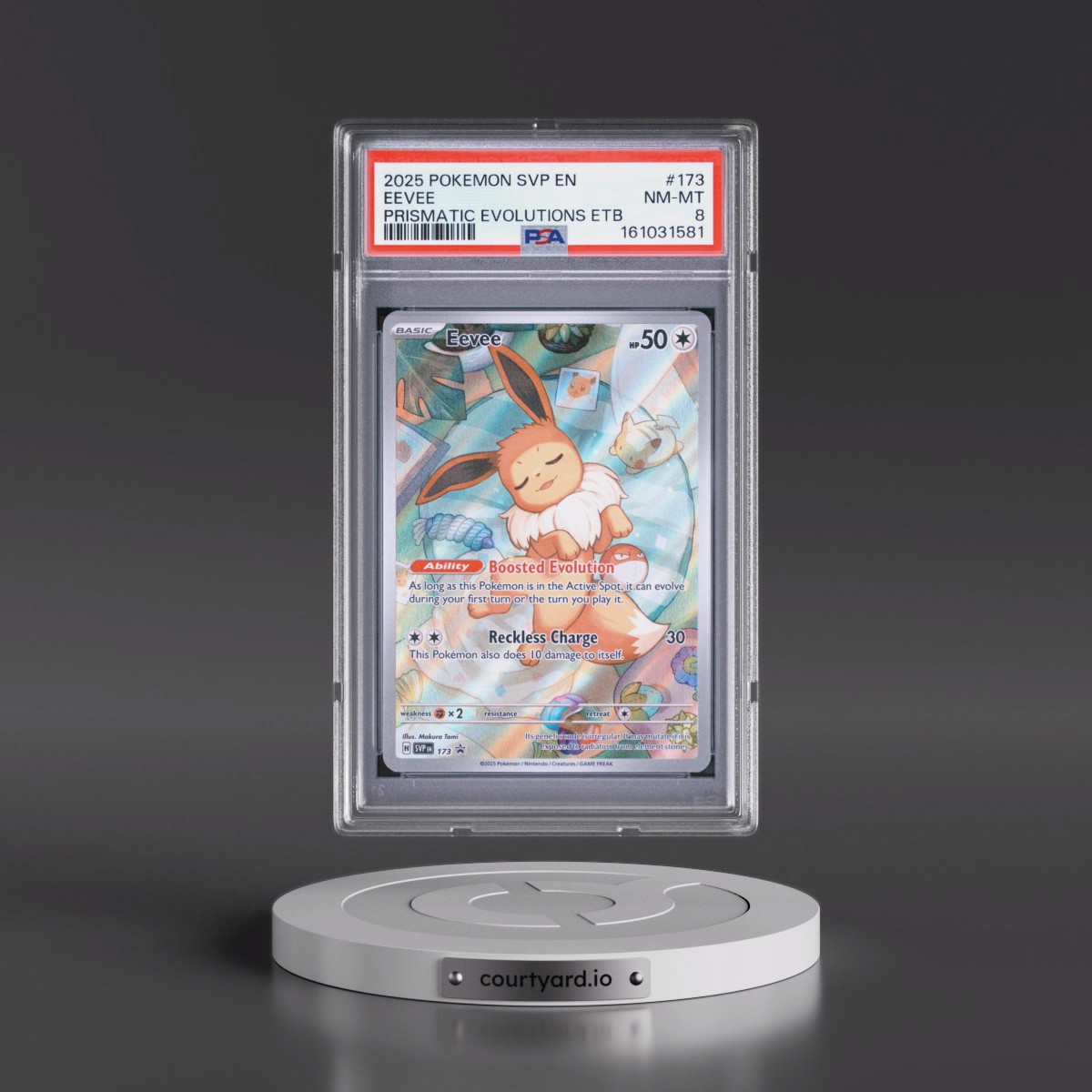 2025 Pokémon Svp EN-SV Black Star Promo #173 Eevee - Prismatic Evolutions Elite Trainer Box (PSA 8 NM-MT)