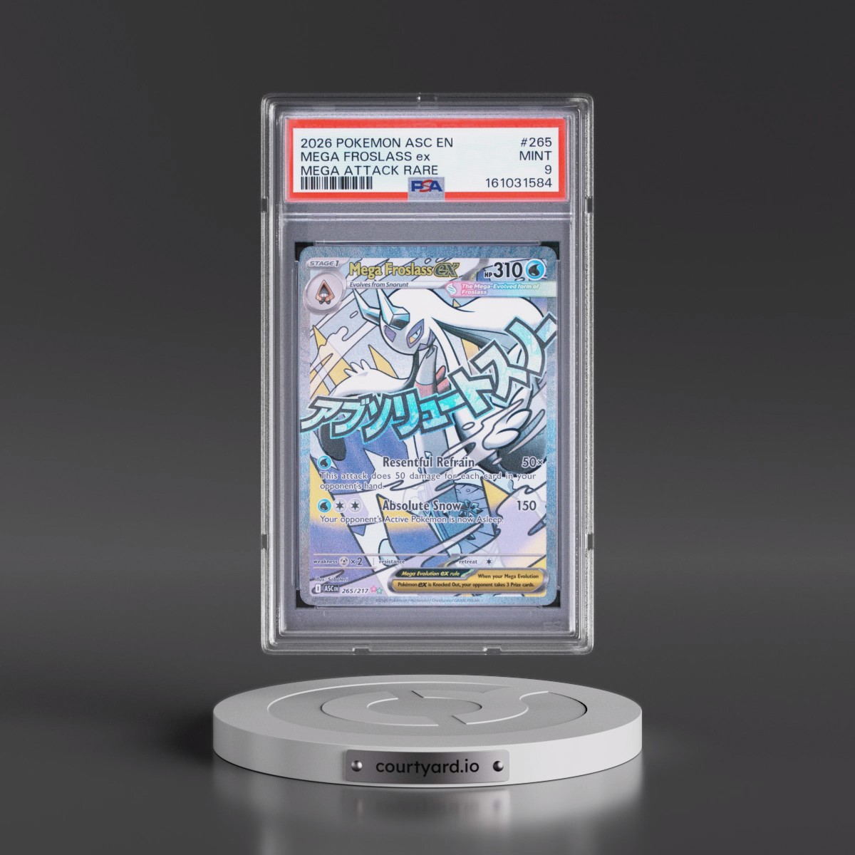 2026 Pokémon Asc EN-Ascended Heroes #265 Mega Froslass EX - Holo Mega Attack Rare (PSA 9 MINT)