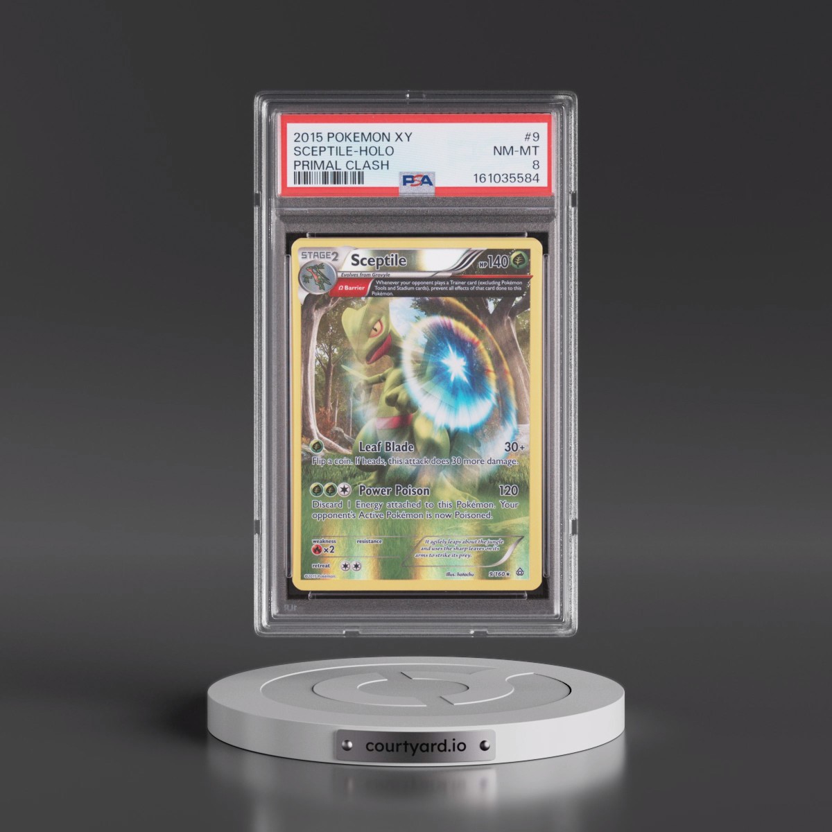 2015 Pokémon XY Primal Clash #9 Sceptile - Holo (PSA 8 NM-MT)