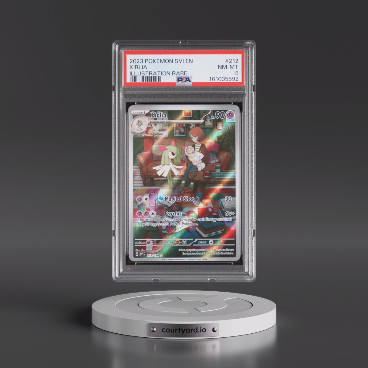 2023 Pokémon Svi EN-Scarlet & Violet #212 Kirlia - Illustration Rare (PSA 8 NM-MT)