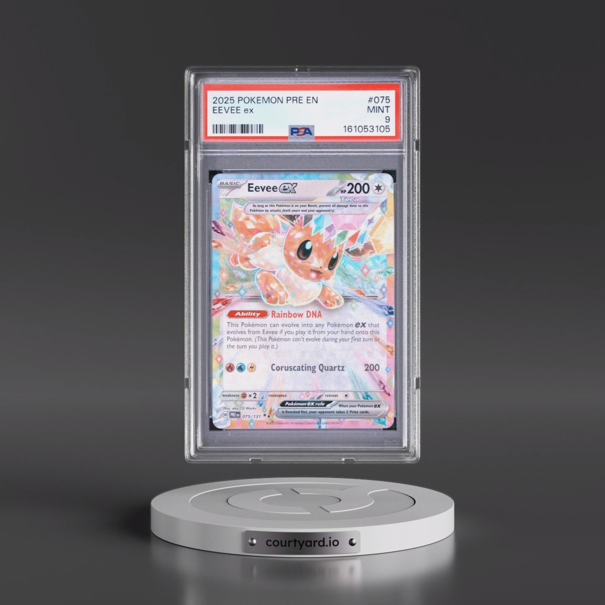 2025 Pokémon Pre EN-Prismatic Evolutions #075 Eevee EX - Holo (PSA 9 MINT)
