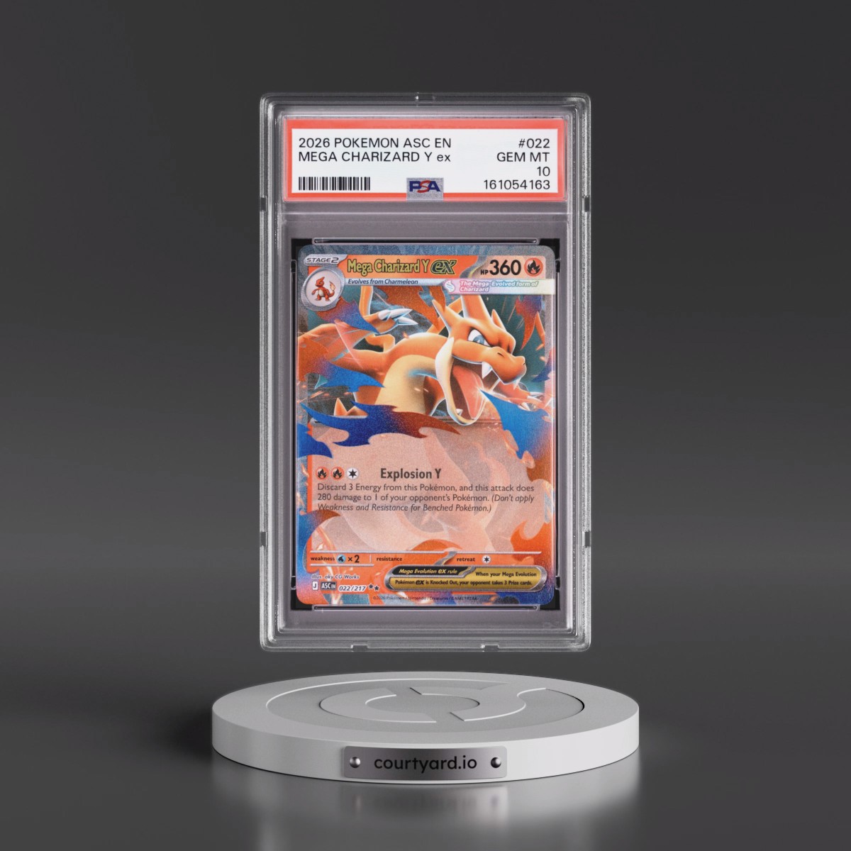 2026 Pokémon Asc EN-Ascended Heroes #022 Mega Charizard Y EX - Holo (PSA 10 GEM MINT)