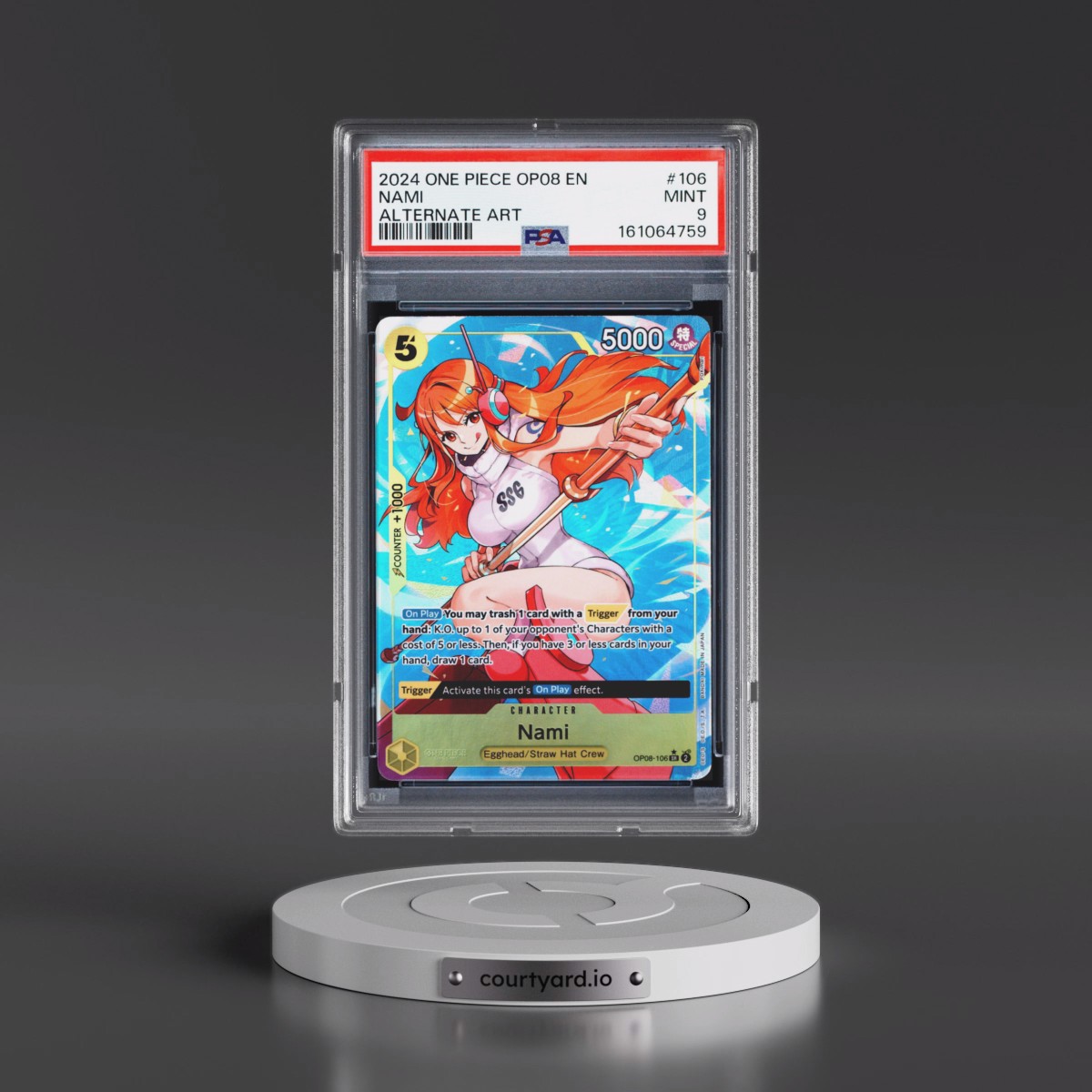 2024 One Piece OP08-Two Legends #106 Nami - Alternate Art (PSA 9 MINT)