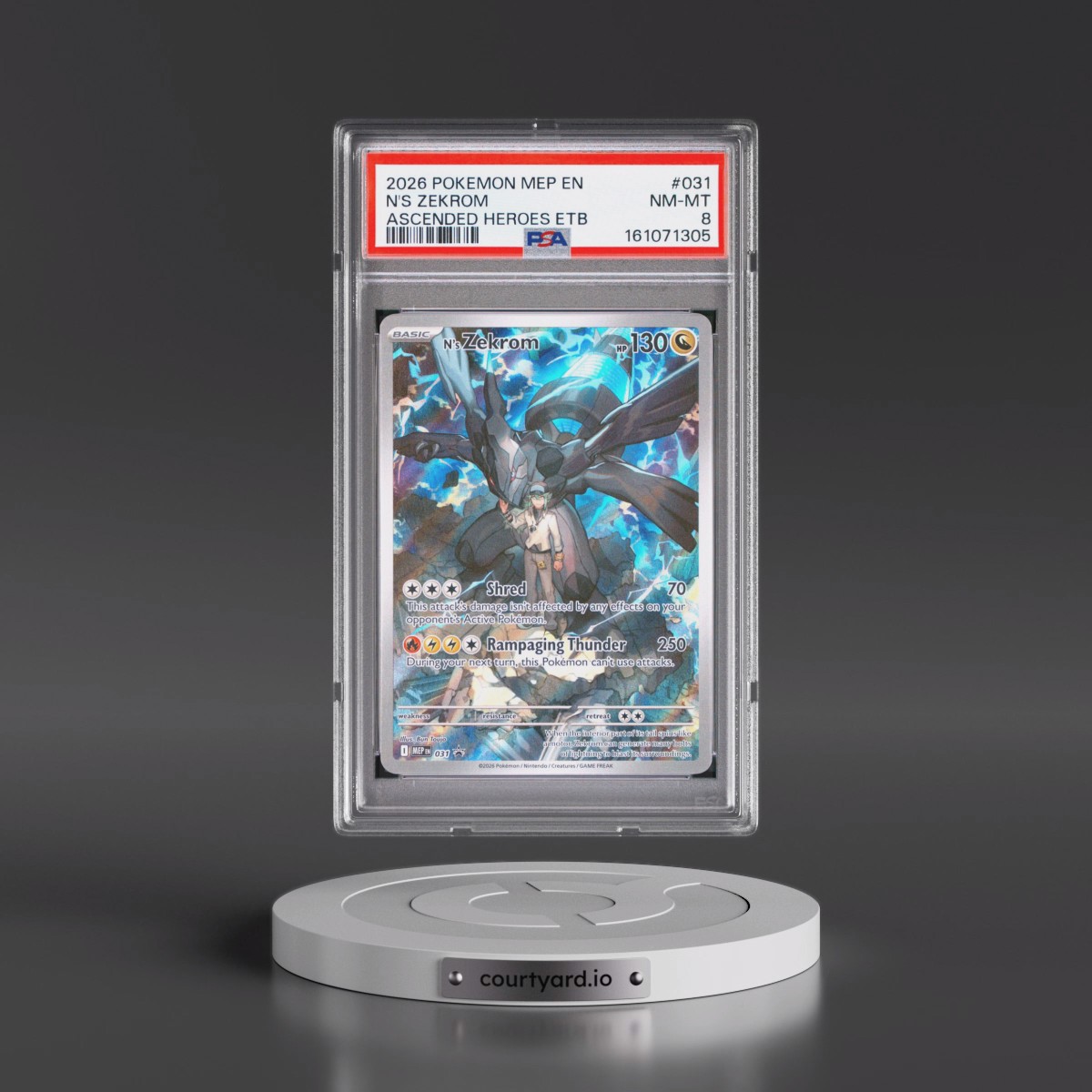 2026 Pokémon Mep EN-Me Black Star Promo #031 N's Zekrom - Ascended Heroes Elite Trainer Box (PSA 8 NM-MT)