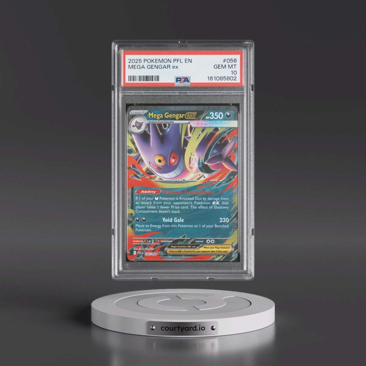 2025 Pokémon Pfl EN-Phantasmal Flames #056 Mega Gengar EX - Holo (PSA 10 GEM MINT)