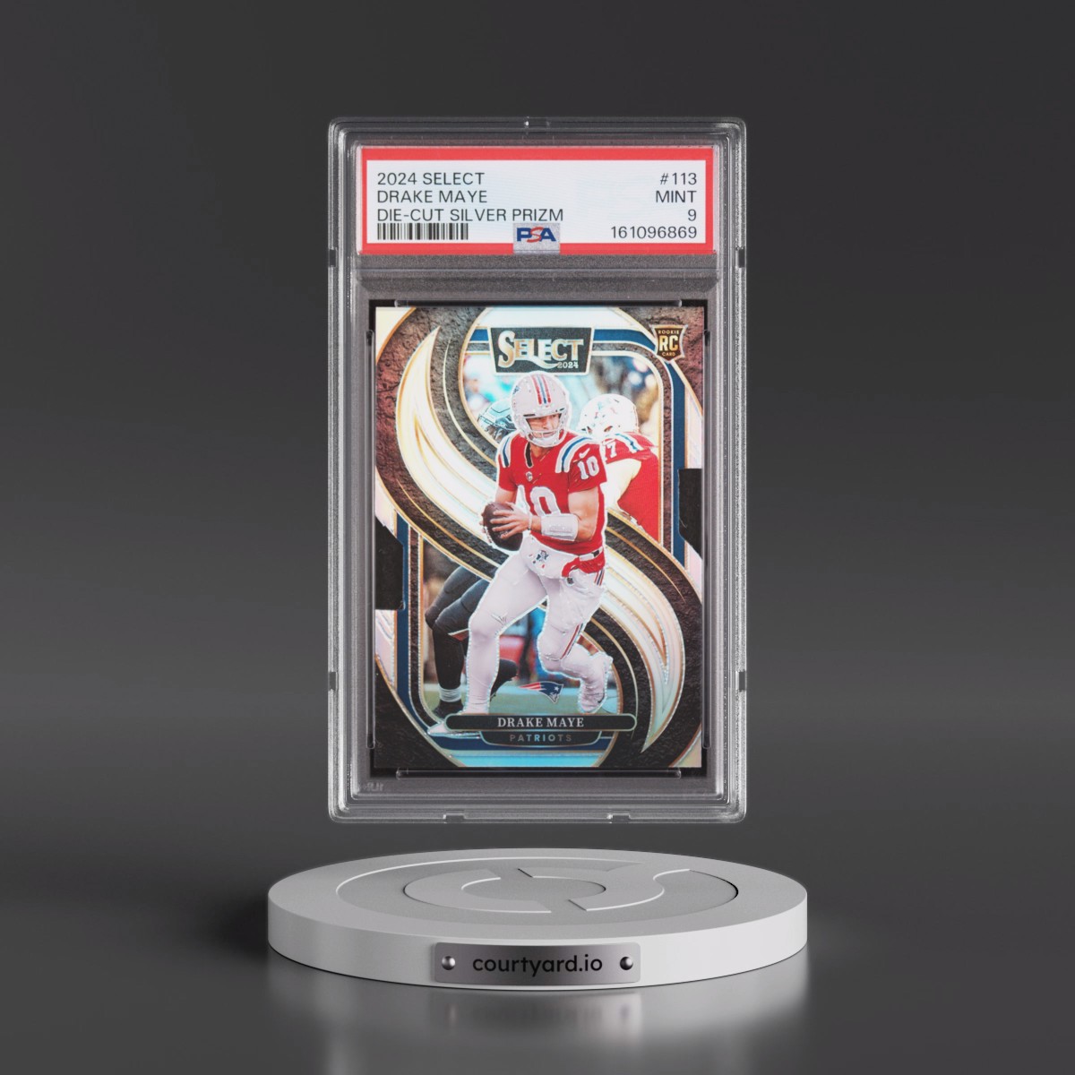 2024 Panini Select #113 Drake Maye - Die-Cut Silver Prizm (PSA 9 MINT)