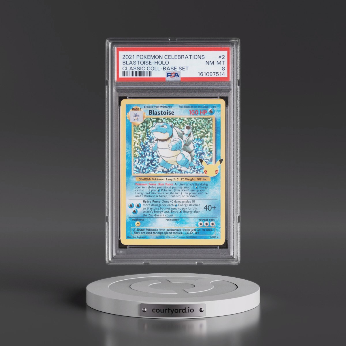2021 Pokémon Celebrations Classic Collection #2 Blastoise - Holo (PSA 8 NM-MT)