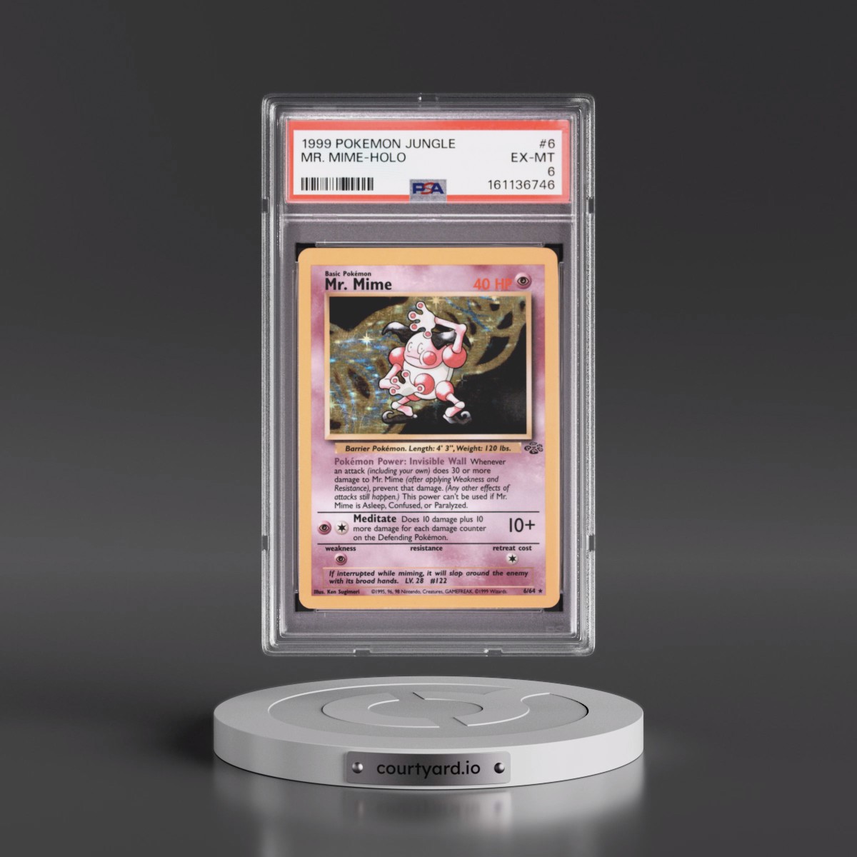 1999 Pokémon Jungle #6 Mr. Mime - Holo (PSA 6 EX-MT)