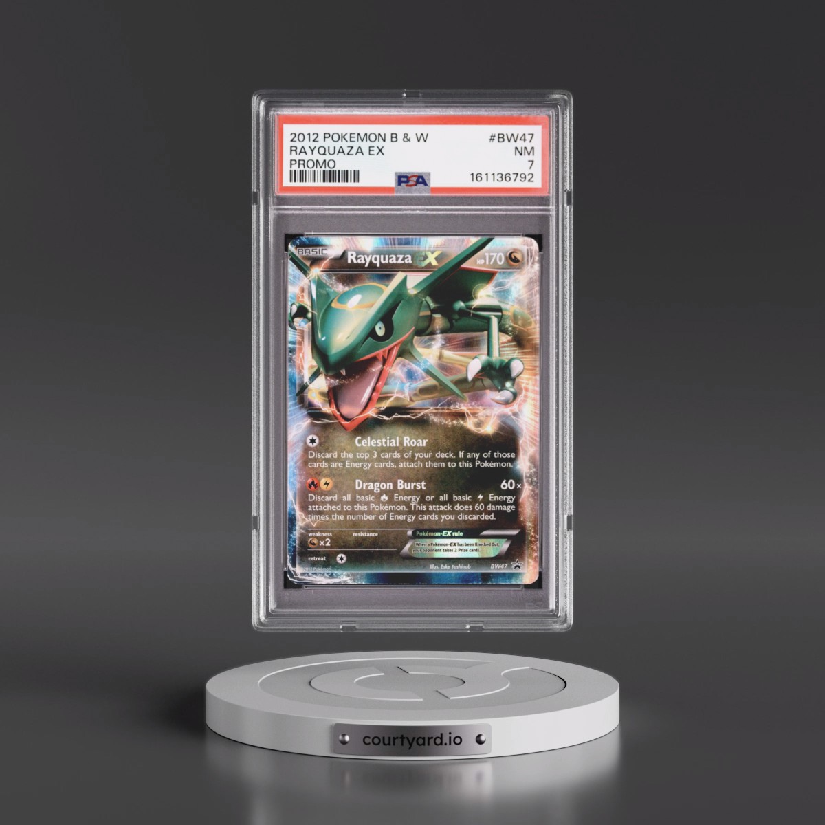 2012 Pokémon Black & White Promo #BW47 Rayquaza EX - Holo (PSA 7 NM)