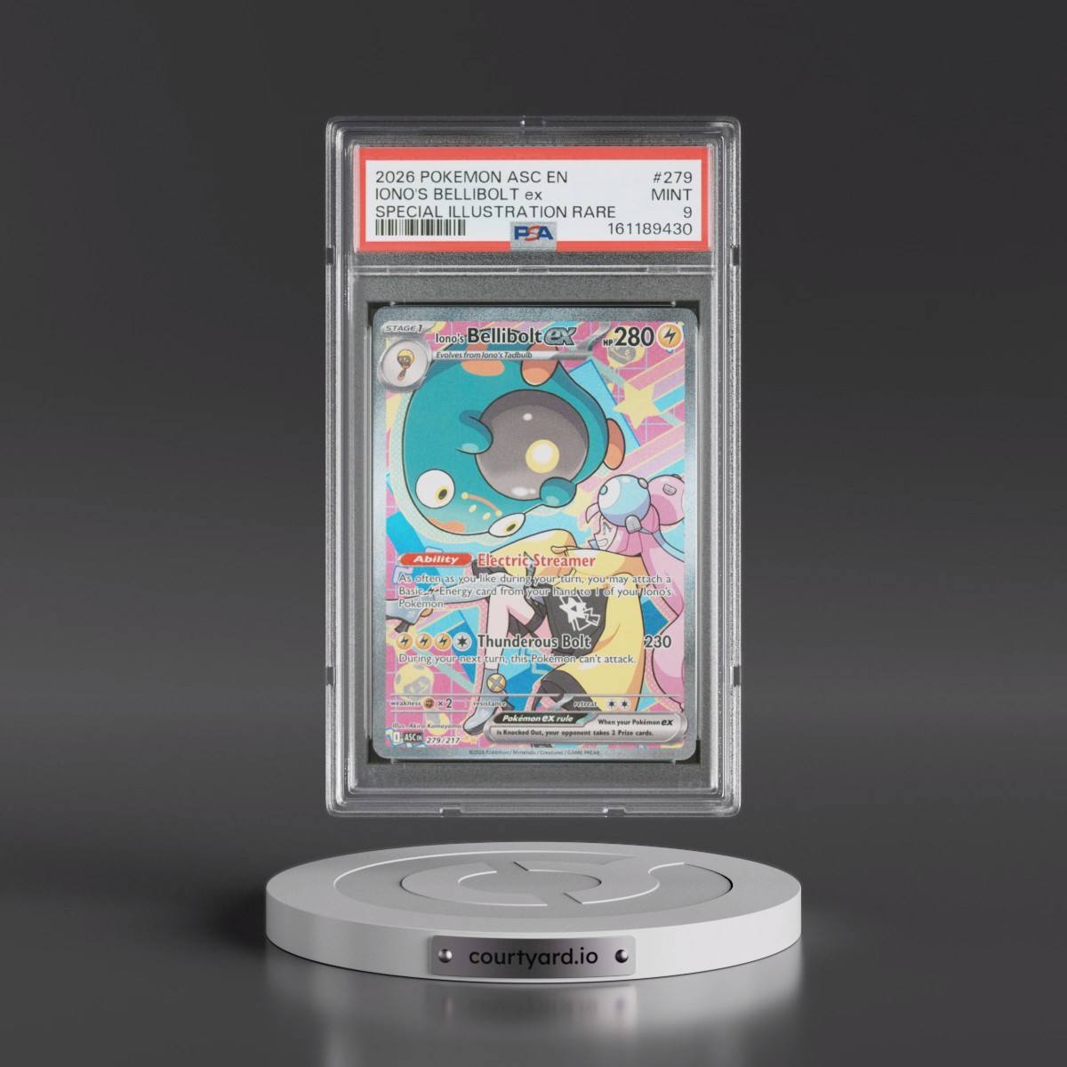 2026 Pokémon Asc EN-Ascended Heroes #279 Iono's Bellibolt EX - Holo Special Illustration Rare (PSA 9 MINT)