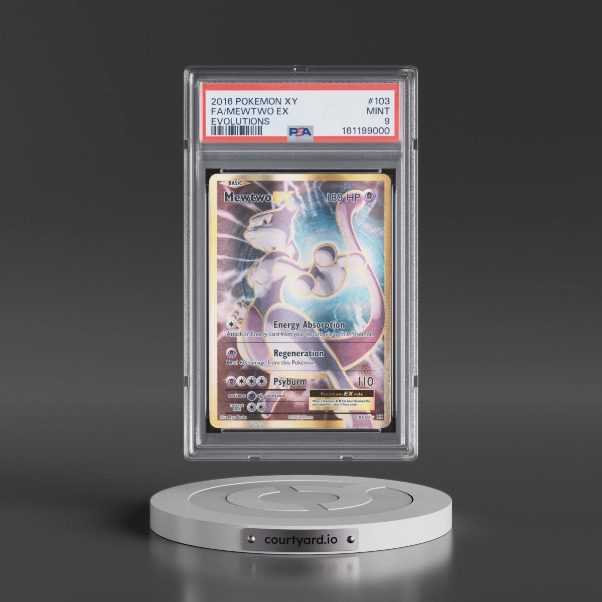 2016 Pokémon XY Evolutions #103 Mewtwo EX - Holo Full Art (PSA 9 MINT)
