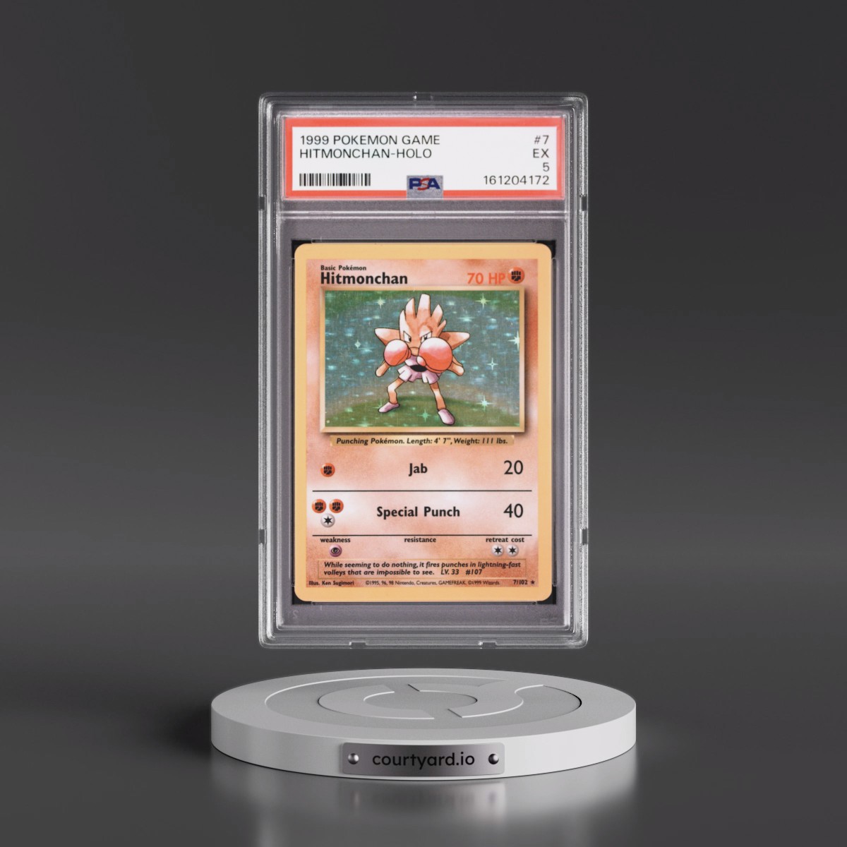 1999 Pokémon Game #7 Hitmonchan - Holo (PSA 5 EX)