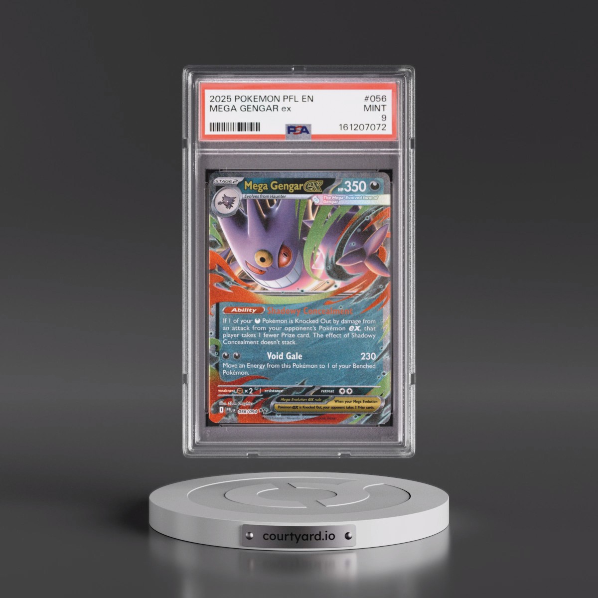 2025 Pokémon Pfl EN-Phantasmal Flames #056 Mega Gengar EX - Holo (PSA 9 MINT)