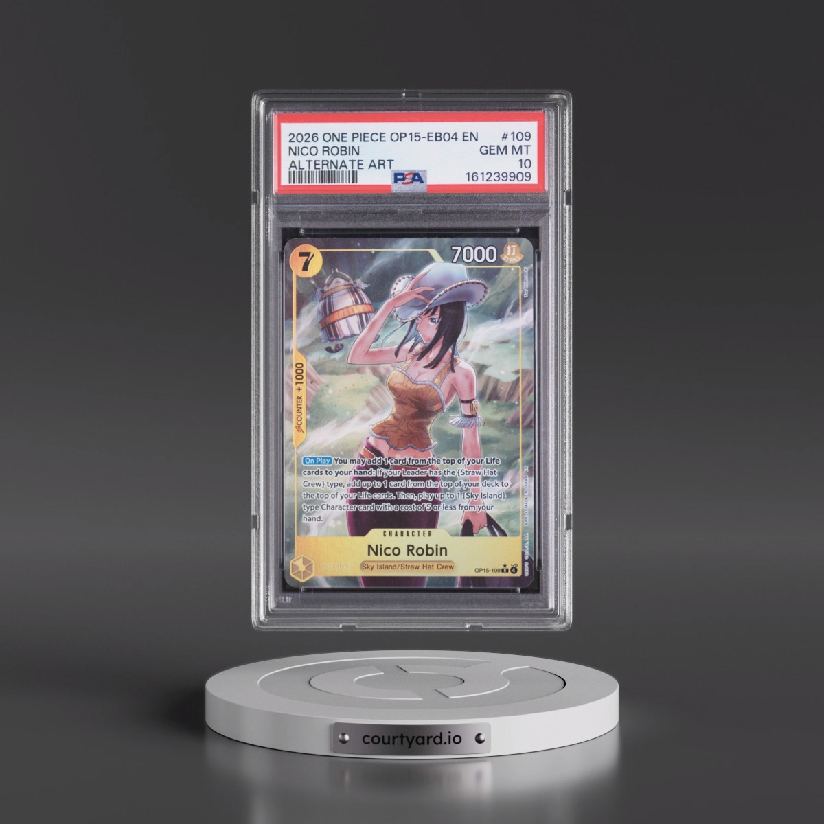 2026 One Piece OP15-EB04-Adventure on Kami's Island Nico Robin - Alternate Art #109 PSA 10