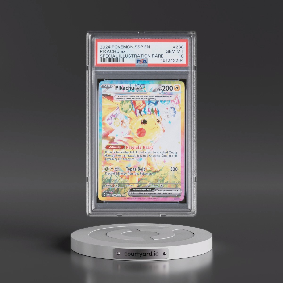 2024 Pokémon Ssp EN-Surging Sparks #238 Pikachu EX - Holo Special Illustration Rare (PSA 10 GEM MINT)
