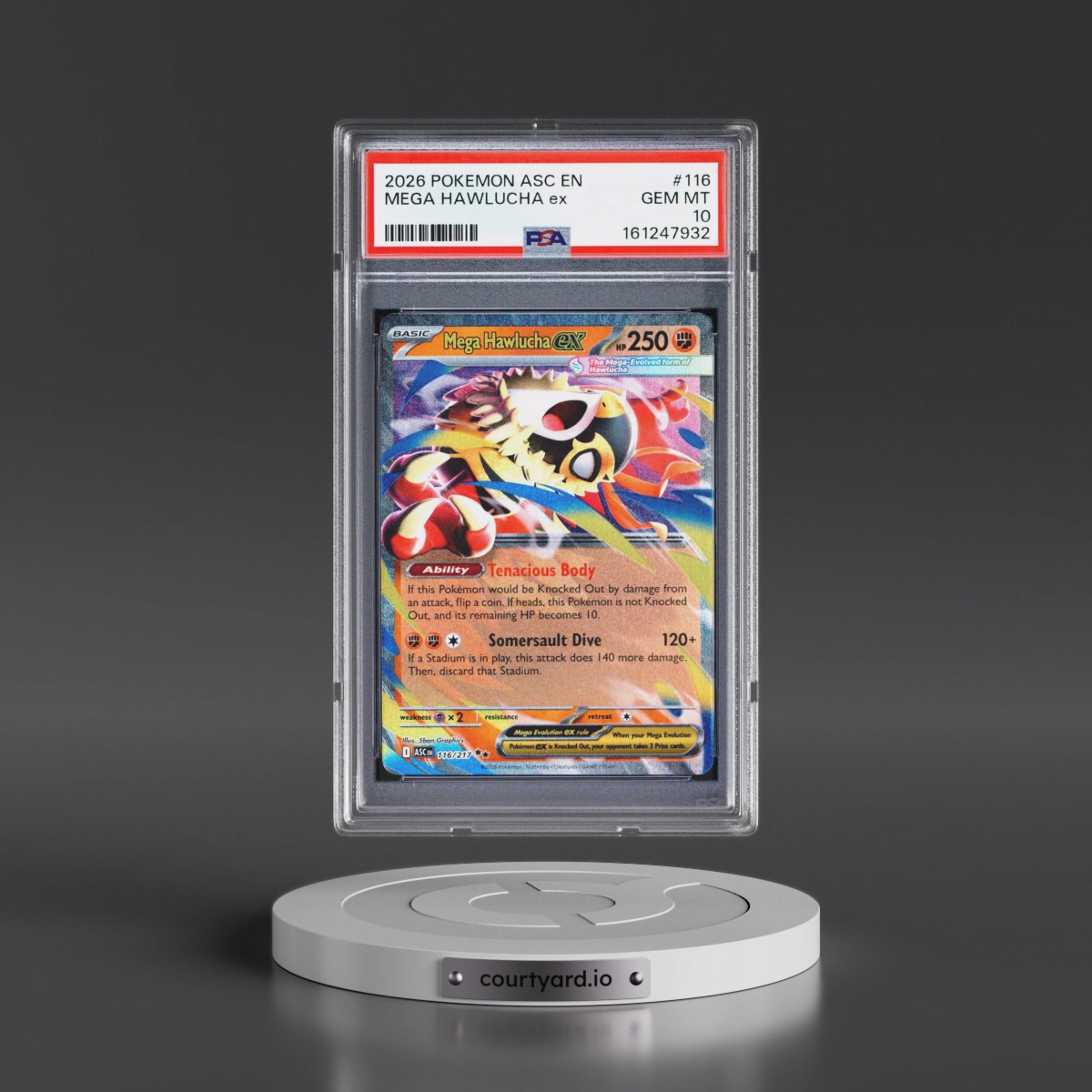 2026 Pokémon Asc EN-Ascended Heroes #116 Mega Hawlucha EX - Holo (PSA 10 GEM MINT)
