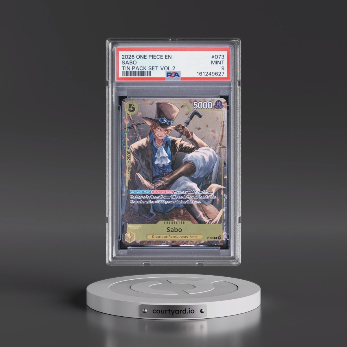 2026 One Piece Promos #073 Sabo - Tin Pack Set Vol.2 (PSA 9 MINT)