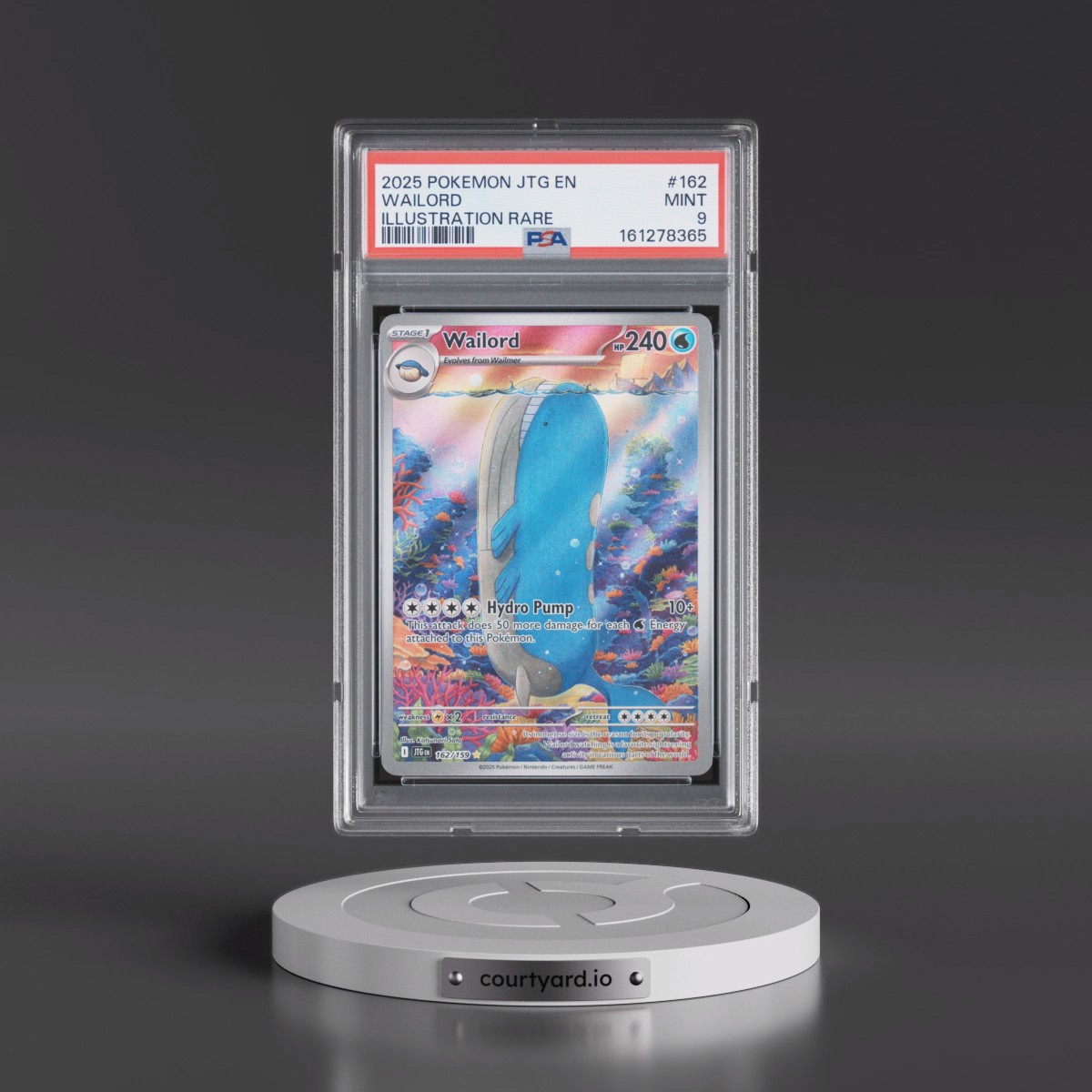 2025 Pokémon Jtg EN-Journey Together #162 Wailord - Illustration Rare (PSA 9 MINT)