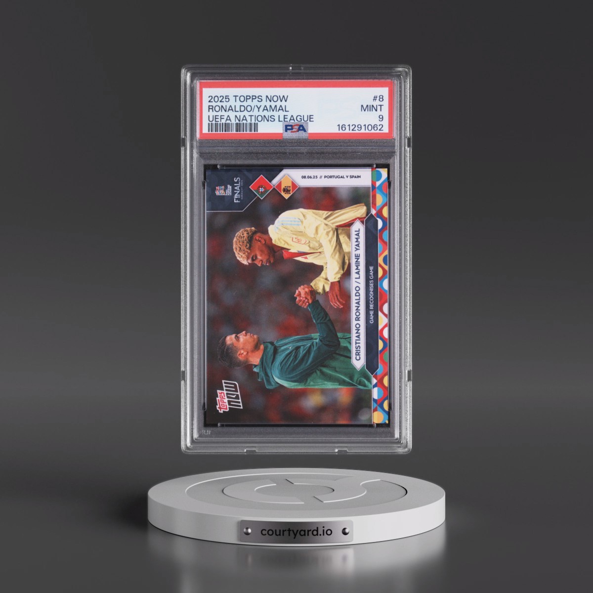 2025 Topps Now UEFA Nations League #8 Cristiano Ronaldo/Lamine Yamal (PSA 9 MINT)