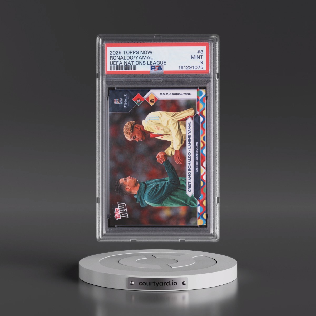 2025 Topps Now UEFA Nations League #8 Cristiano Ronaldo/Lamine Yamal (PSA 9 MINT)