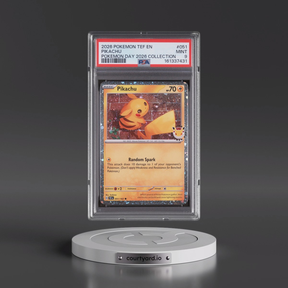 2026 Pokémon Tef EN-Temporal Forces #051 Pikachu - Pokemon Day 2026 Collection (PSA 9 MINT)