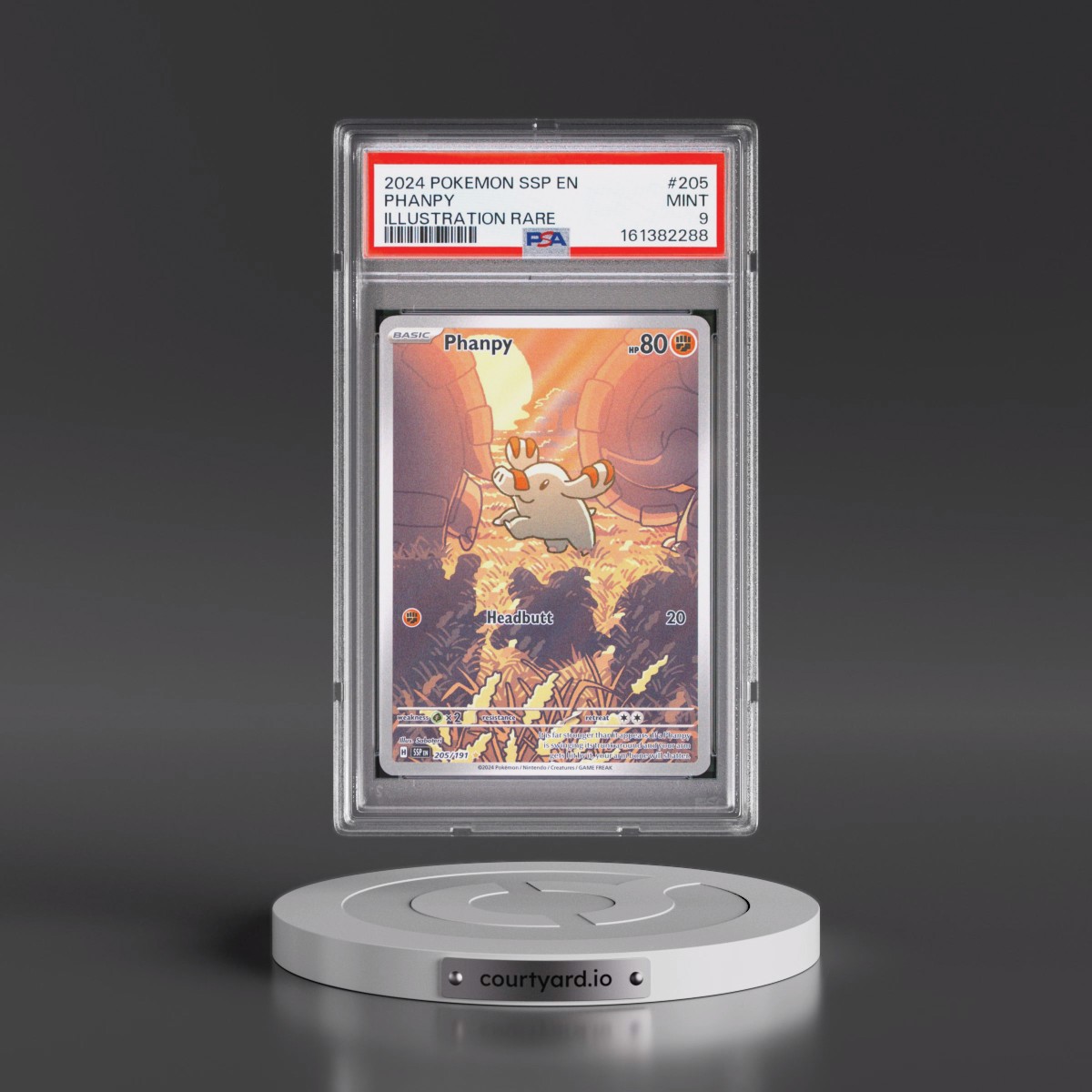 2024 Pokémon Ssp EN-Surging Sparks #205 Phanpy - Illustration Rare (PSA 9 MINT)