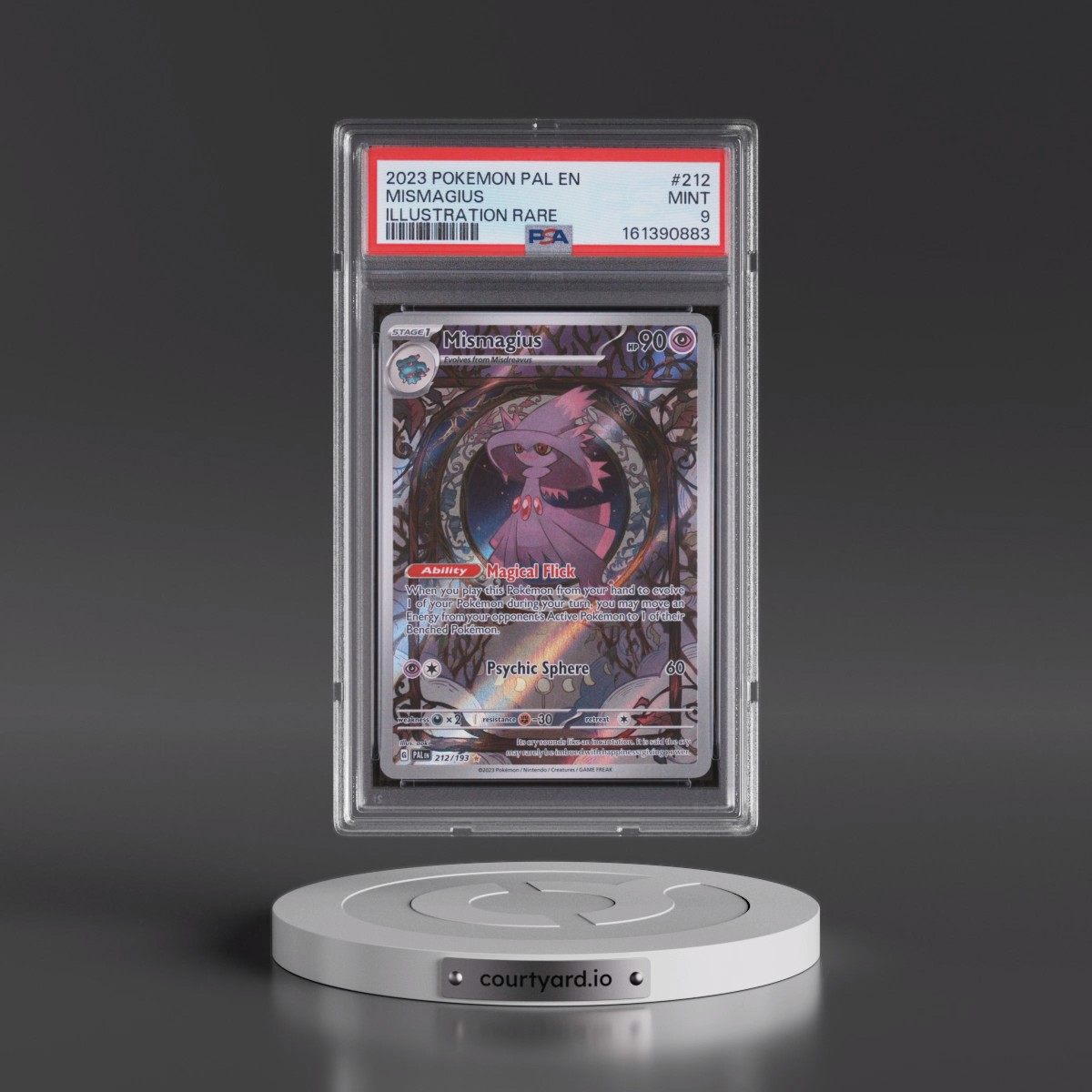 2023 Pokémon Pal EN-Paldea Evolved #212 Mismagius - Illustration Rare (PSA 9 MINT)