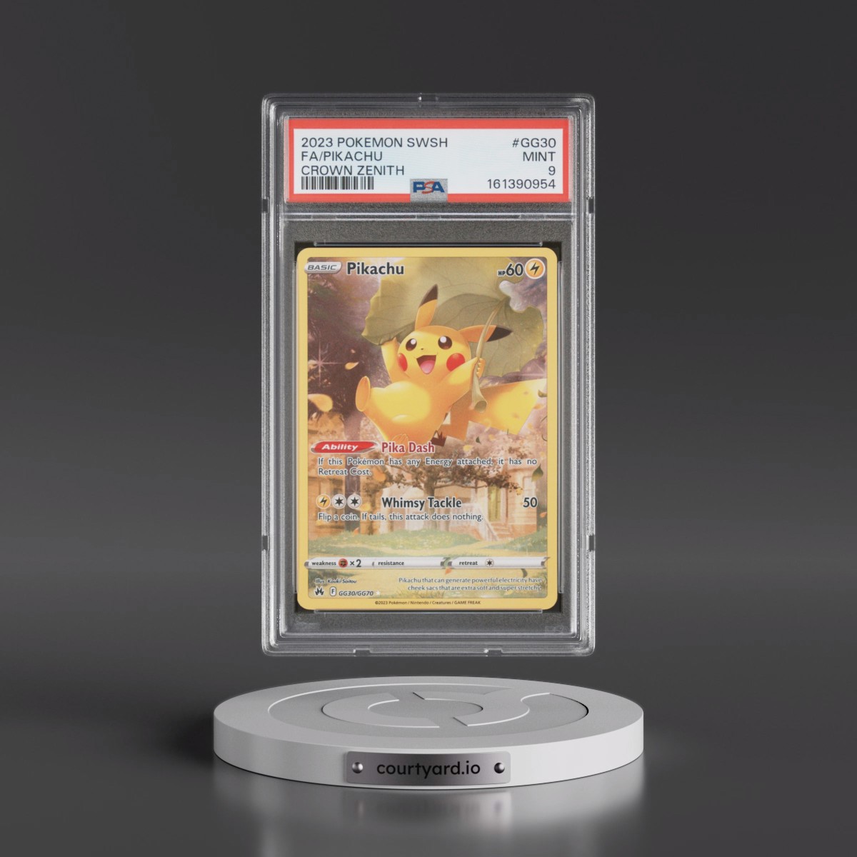 2023 Pokémon Sword and Shield Crown Zenith #GG30 Pikachu - Full Art (PSA 9 MINT)