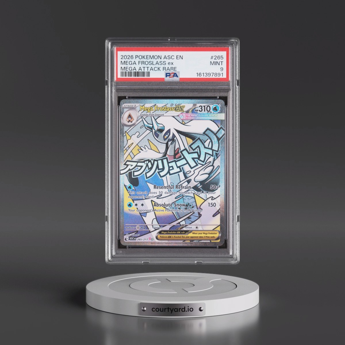 2026 Pokémon Asc EN-Ascended Heroes #265 Mega Froslass EX - Holo Mega Attack Rare (PSA 9 MINT)