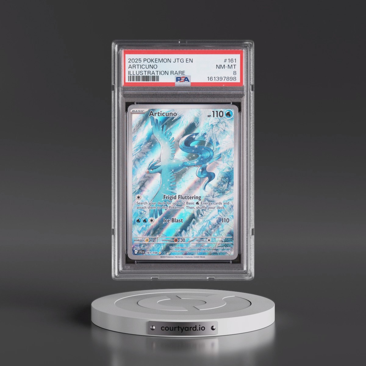 2025 Pokémon Jtg EN-Journey Together #161 Articuno - Illustration Rare (PSA 8 NM-MT)