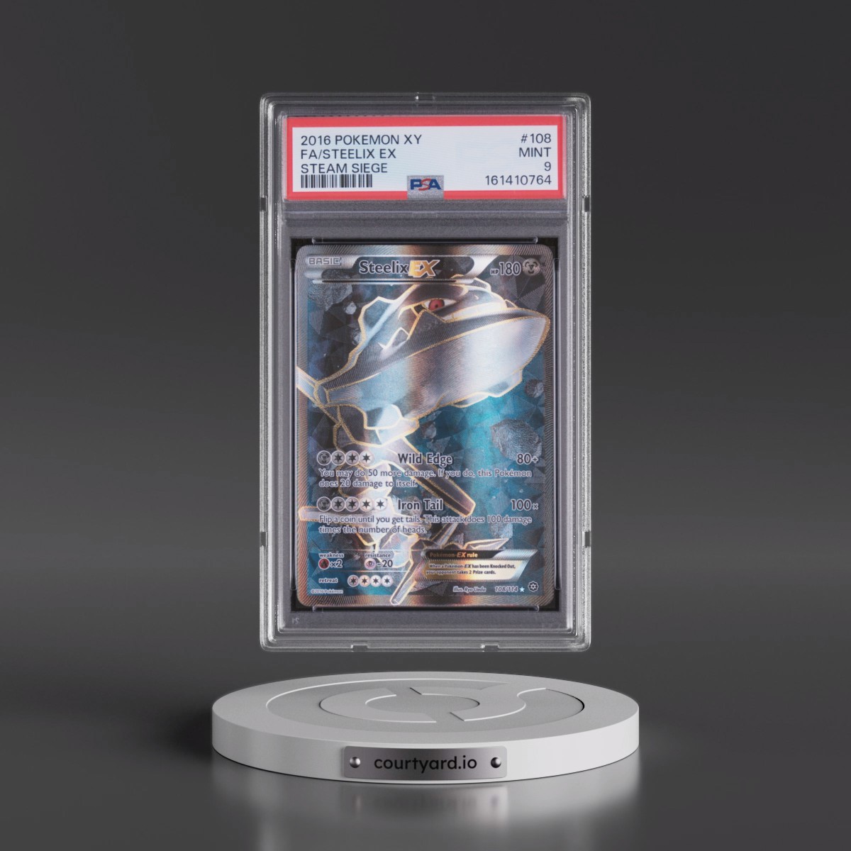 2016 Pokémon XY Steam Siege #108 Steelix EX - Holo Full Art (PSA 9 MINT)