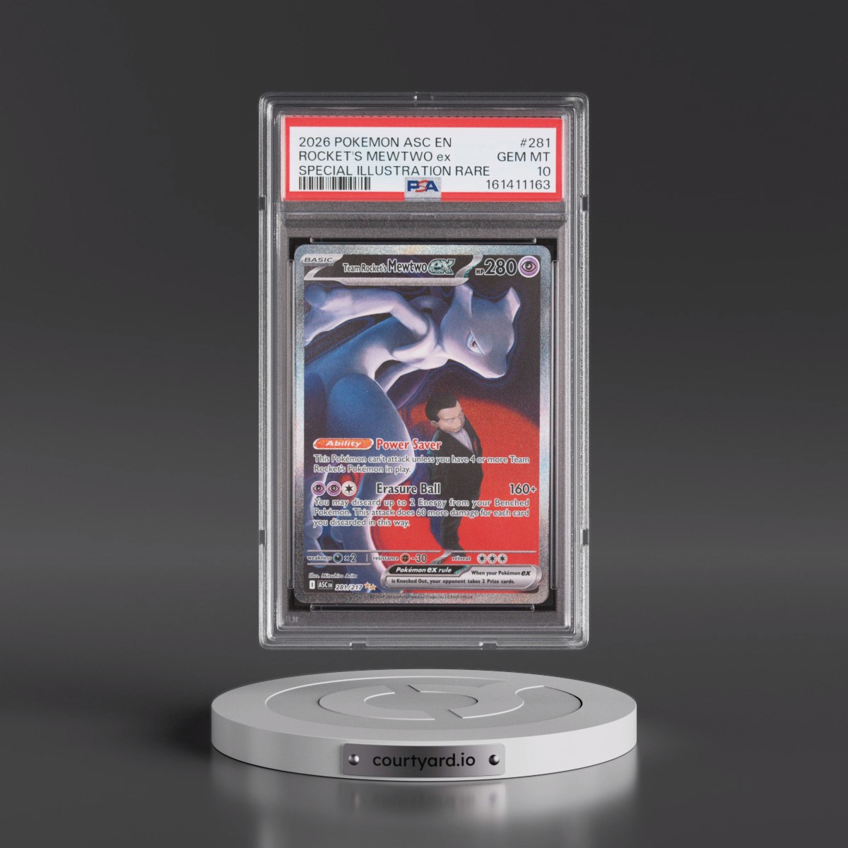 2026 Pokémon Asc EN-Ascended Heroes #281 Team Rocket's Mewtwo EX - Holo Special Illustration Rare (PSA 10 GEM MINT)