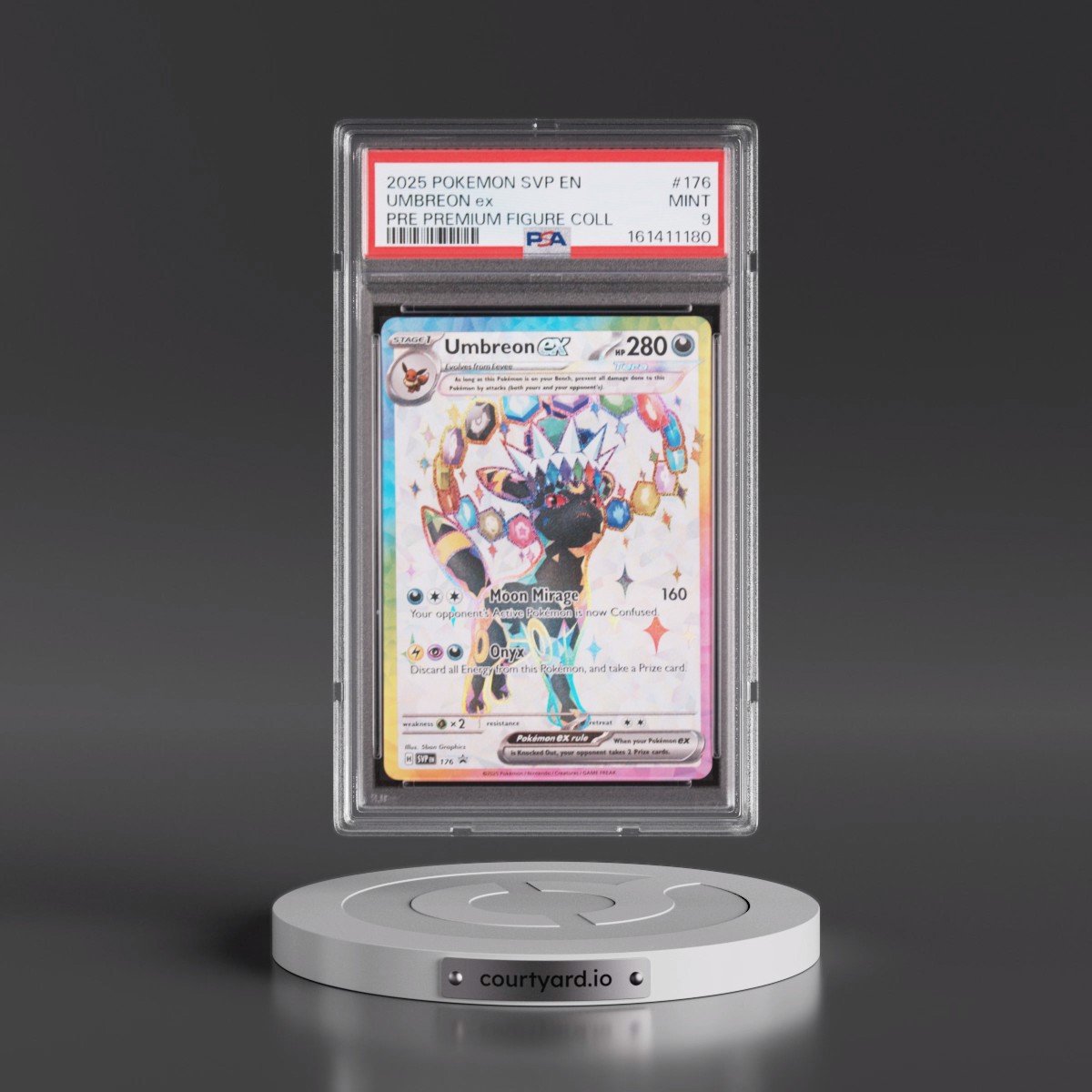2025 Pokémon Svp EN-SV Black Star Promo #176 Umbreon EX - Holo Prismatic Evolutions Premium Figure Collection (PSA 9 MINT)